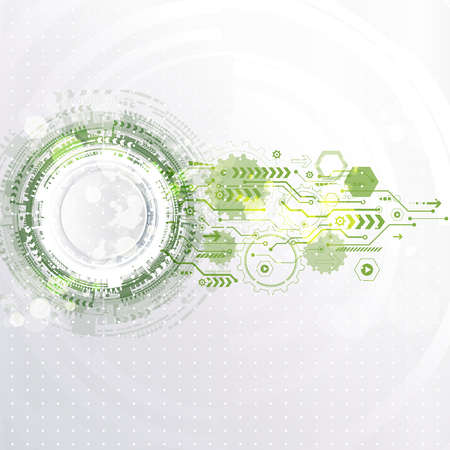 Abstract technological background with various technological elements.のイラスト素材