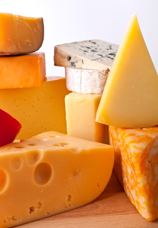 group of Various types of cheeseの写真素材