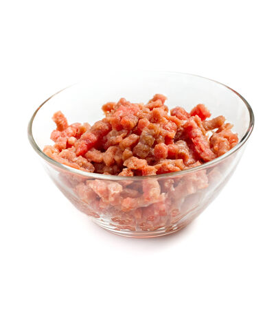 minced meat in a bowlの写真素材