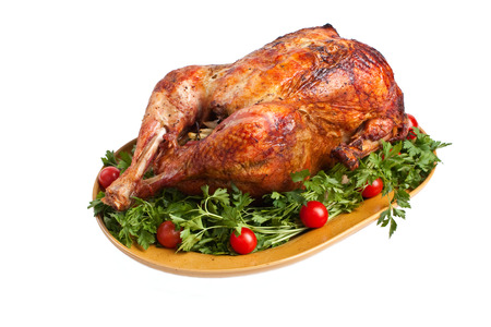 isolated roasted turkeyの写真素材