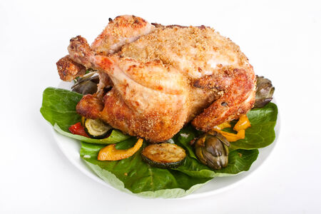 whole roasted chickenの写真素材