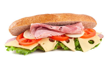 tomato cheese and meat sandwichの写真素材