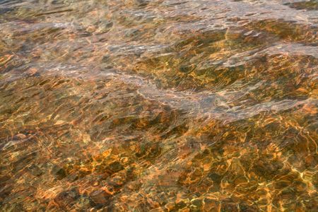 Sun reflections in pool water from above.