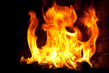 Burning flame close-up view
