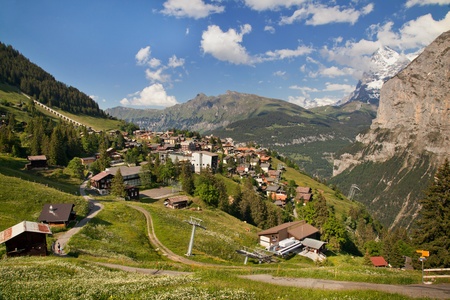 Murren in summer, famous Swiss resortの写真素材