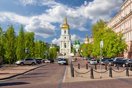 View on bell tower and Saint Sophia Cathedral, Ukraine