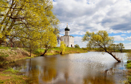Church on the River Nerl  Wold Heritage List of UNESCOの写真素材