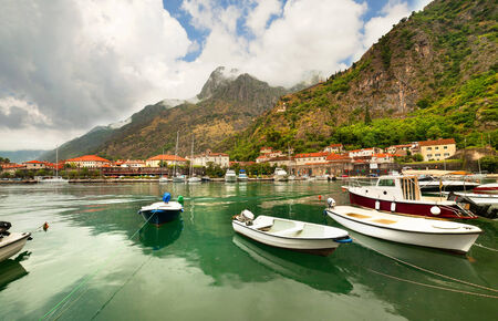 Boats near the old town of Kotor. Montenegro.のeditorial素材
