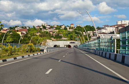 SOCHI, RUSSIA - MAY 31, 2013: Modern high-speed track in Sochiのeditorial素材