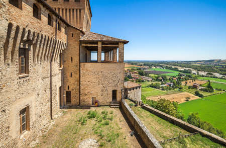 Panoramic views from the castle of Torrechiara near Parma. Emilia-Romagna. Italy.の写真素材