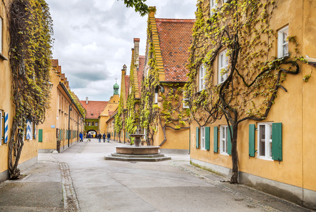 Augsburg, Germany - May 09, 2017: The Fuggerei is the world's oldest social housing complex in Augsburg.のeditorial素材
