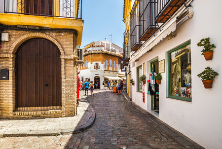Cordoba, Spain - June 19, 2018: Tourist street in the center of Cordoba on a summer dayのeditorial素材