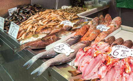 Popular central market in Malaga, Spain.