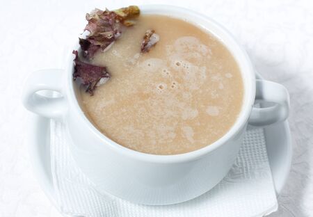 The soup in white tureenの写真素材