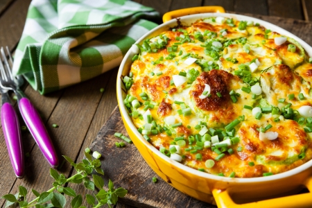 casserole of Fresh vegetable marrowsの写真素材