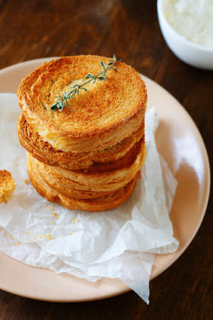 stack of toast bread, food closeupの写真素材