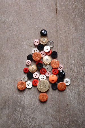 Christmas tree of buttons, xmas decorの写真素材