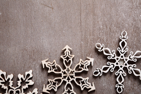 Three openwork Christmas snowflakes, decorの写真素材