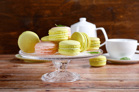 Macaroon with white chocolate, dessertの写真素材