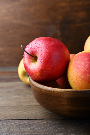fresh ripe apples, farm fruitsの写真素材