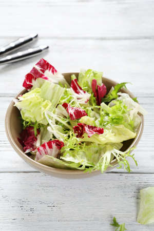 fresh salad mix in a bowl, foodの写真素材