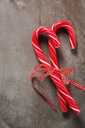 Christmas candy cane top viewの写真素材