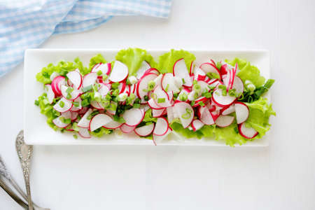 spring salad with radishの写真素材