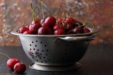 Fresh organic cherries. Food close-upの写真素材