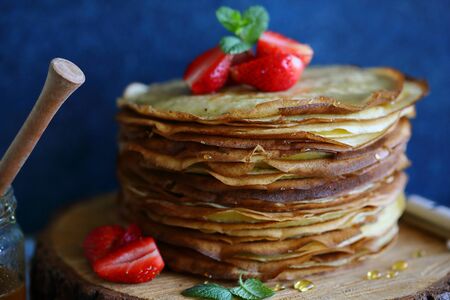 Stack of crepes, foodの写真素材