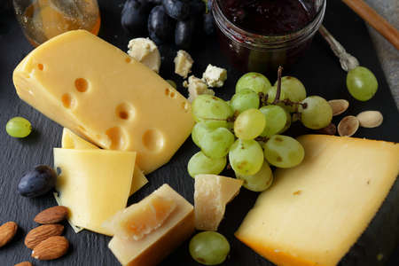 cheese and fruits, food aboveの写真素材