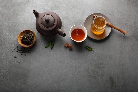 Tea background, copy-spaceの写真素材