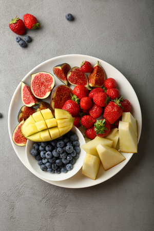 Fruits on plateの写真素材