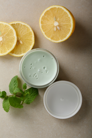 Cosmetic lemon creamの写真素材