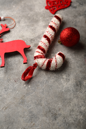 christmas decorations above, holiday backgroundの写真素材