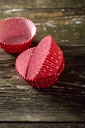 Polka dot Colorful muffin wrapper, bakingの写真素材