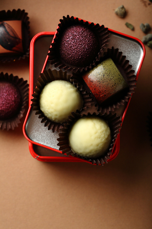 Chocolate assortment candyの写真素材