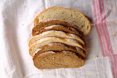 Sliced fresh bread