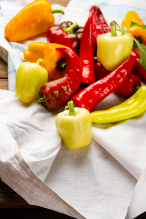 Fresh and local pepper, food close-upの写真素材