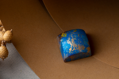 Blue modern chocolate bonbonの写真素材