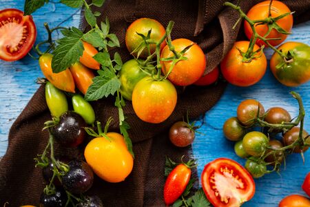 Fresh organic tomatoes setの写真素材