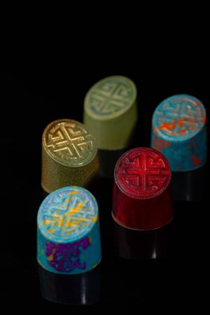 Beautiful and colorful chocolate bonbons setの写真素材