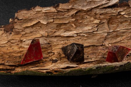 Chocolate candy on nature wood backgroundの写真素材