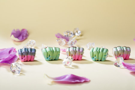 Love letters shape chocolate candiesの写真素材