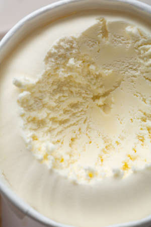 White ice cream in basket texture food frozenの写真素材