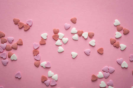 Sugar candies in shape of hearts Valentine's Day conceptの写真素材