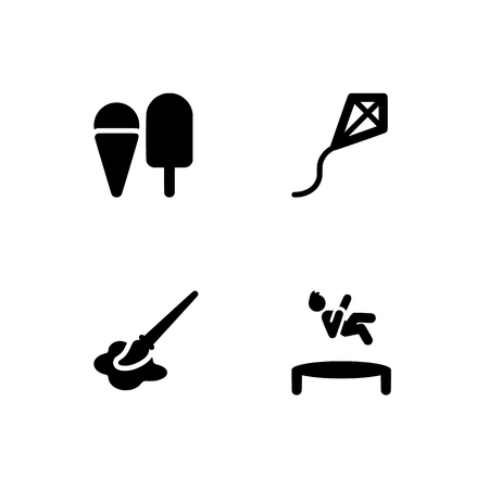 Childhood, kids, children. Set outline icon EPS 10 vector format. Professional pixel perfect black & white icons optimized for both large and small resolutions. Transparent background.のイラスト素材