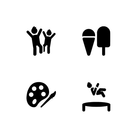 Childhood, kids, children. Set outline icon EPS 10 vector format. Professional pixel perfect black & white icons optimized for both large and small resolutions. Transparent background.のイラスト素材
