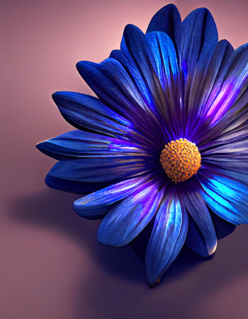 Macro photo, magic blue, African Daisy with pollen. . high quality illustrationの写真素材