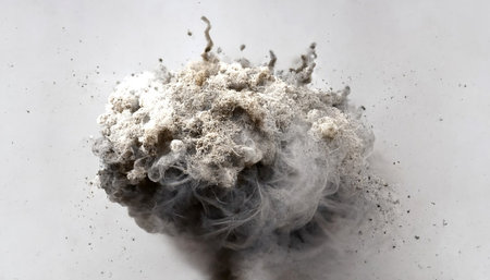 Dust spray, white smoke, powder explosion with particles. high quality illustrationの写真素材