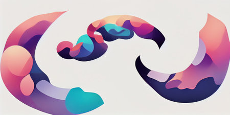 Abstract fluid with dynamic linear waves. Colored geometric design. high quality illustration